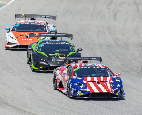 No 24 heads into turn 2 ahead